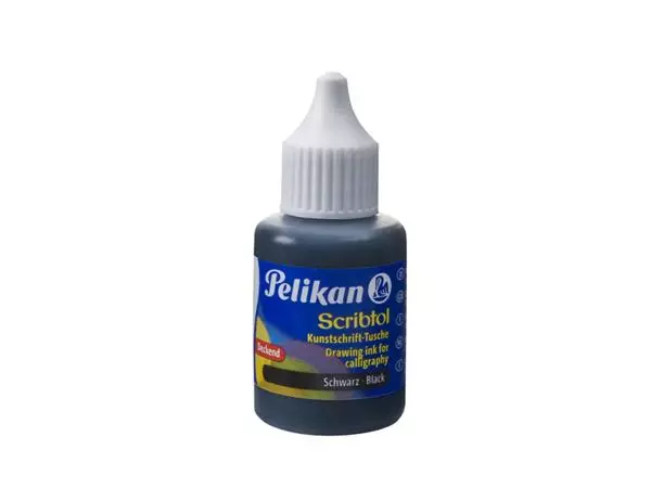 Een Oostindische inkt Pelikan flacon 30ml zwart koop je bij Totaal Kantoor Goeree