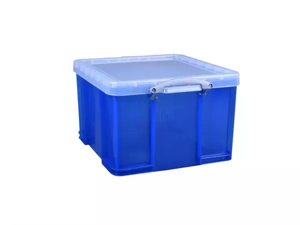 Een Opbergbox Really Useful 42 liter 520x440x310mm transparant blauw koop je bij MV Kantoortechniek B.V.