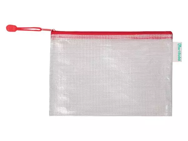Een Opbergtas Tarifold met rits 235x165mm PVC rood koop je bij EconOffice