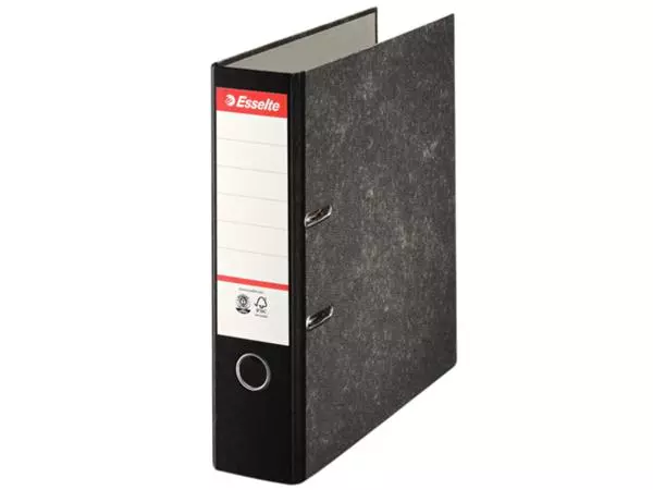 Een Ordner Esselte Standaard A4 75mm gewolkt karton zwart koop je bij Van Leeuwen Boeken- en kantoorartikelen