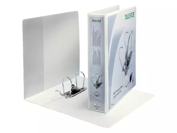 Een Ordner Leitz 4226 panorama 180° 75mm PP A4 maxi 3tas wit koop je bij Van Leeuwen Boeken- en kantoorartikelen