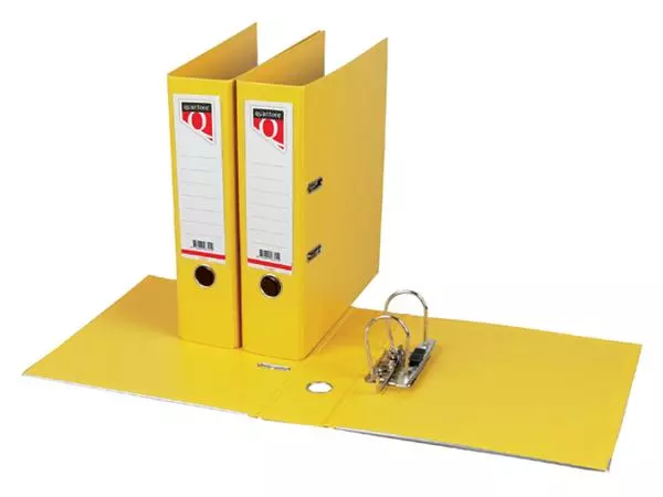 Een Ordner Quantore A4 80mm PP geel koop je bij Van Leeuwen Boeken- en kantoorartikelen