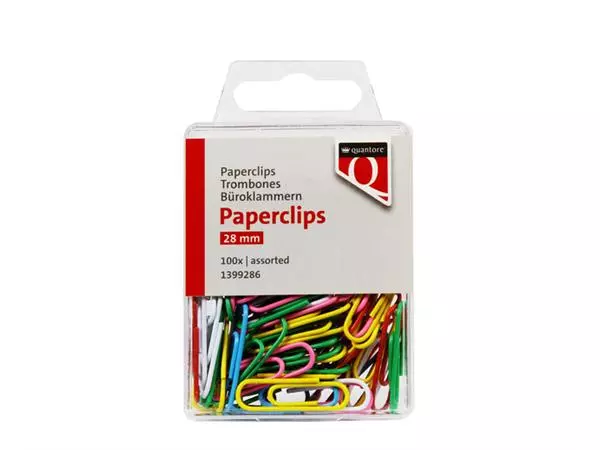 Een Paperclip Quantore 28mm 100 stuks assorti koop je bij EconOffice