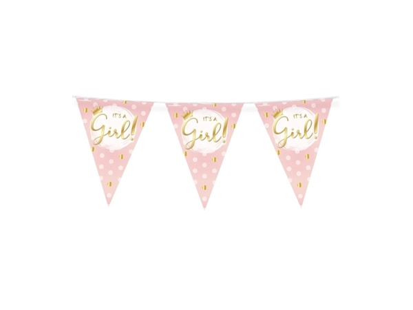 Een Party Flags foil It's a girl! koop je bij Van Hoye Kantoor BV