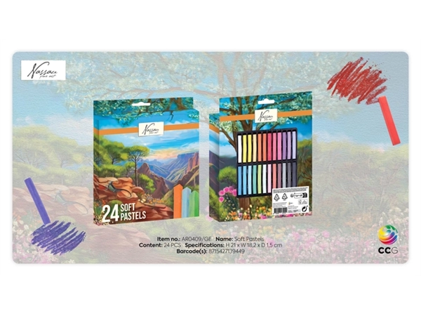 Een Pastelkrijt Nassau fine art zacht blister 24 stuks assorti koop je bij EconOffice