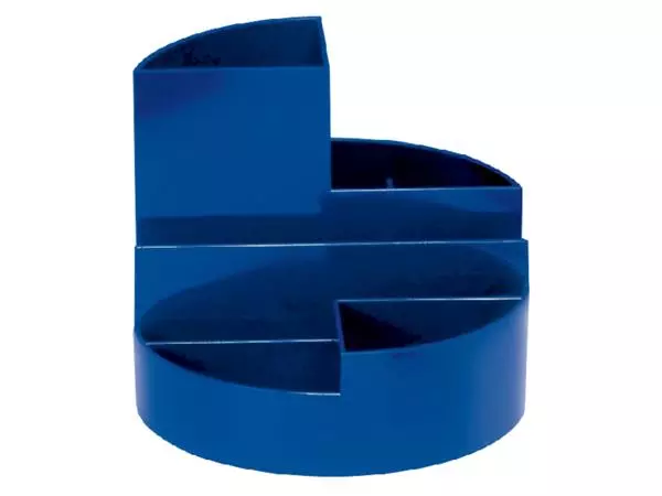 Een Pennenkoker MAUL roundbox 7 vakken Ø14x12.5cm blauw koop je bij Goedkope Kantoorbenodigdheden