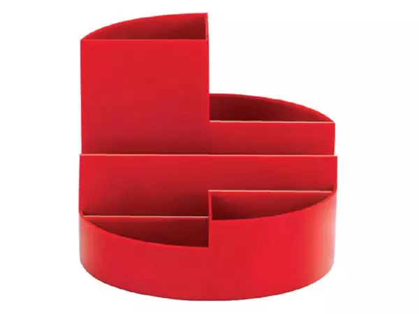 Een Pennenkoker MAUL roundbox 7 vakken Ø14x12.5cm rood koop je bij Goedkope Kantoorbenodigdheden