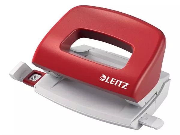 Een Perforator Leitz Nexxt mobiele 10 vel rood koop je bij Van Leeuwen Boeken- en kantoorartikelen