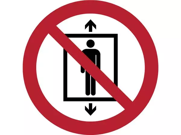 Een Pictogram Tarifold verboden lift te gebruiken door personen ø200mm koop je bij KantoorProfi België BV