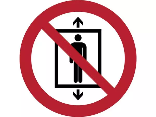 Pictogram Tarifold verboden lift te gebruiken door personen ø200mm