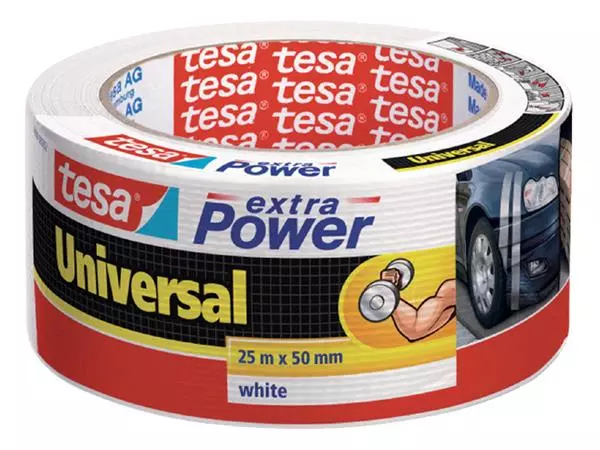 Een Duct tape tesa® extra Power Universal 25mx50mm wit koop je bij Van Leeuwen Boeken- en kantoorartikelen