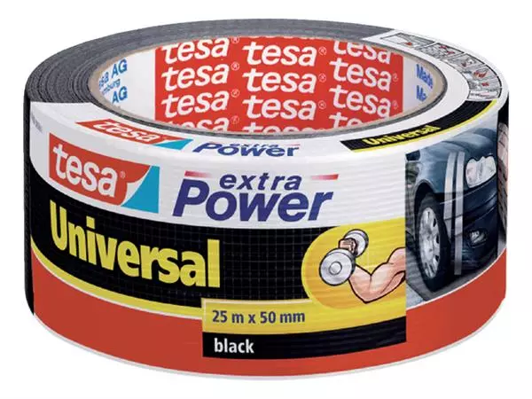 Een Duct tape tesa® extra Power Universal 25mx50mm zwart koop je bij Van Leeuwen Boeken- en kantoorartikelen