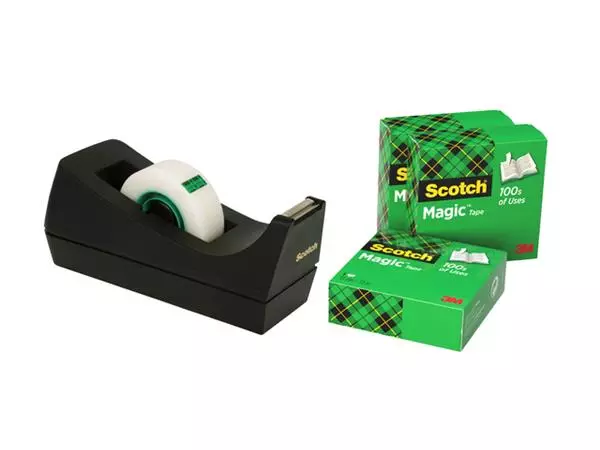 Een Plakbandhouder Scotch C38 zwart + 4rol magic tape 19mmx33m koop je bij L&N Partners voor Partners B.V.