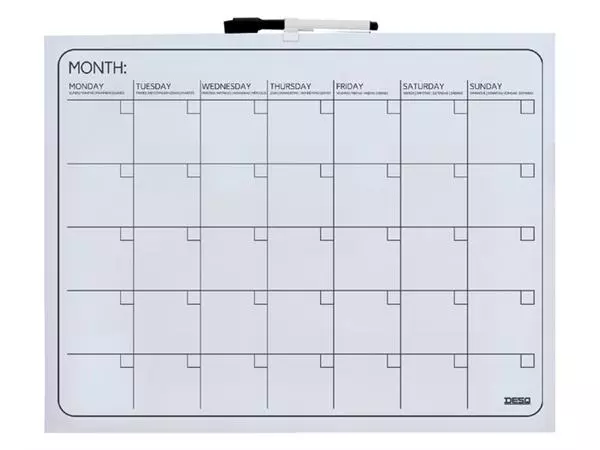 Een Planbord Desq maand 40x50cm magnetisch koop je bij L&N Partners voor Partners B.V.