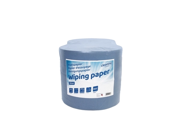 Poetspapier Cleaninq industrie 2-laags 26cmx380m blauw