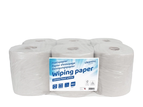 Een Poetspapier Cleaninq midi 1-laags 19cmx270m wit koop je bij Klik Office BV