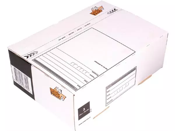 Postpakketbox 3 CleverPack 240x170x80mm wit pak à 25 stuks