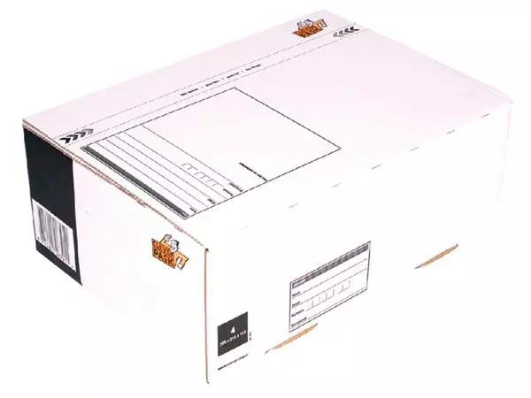 Een Postpakketbox 4 CleverPack 305x215x110mm wit koop je bij Goedkope Kantoorbenodigdheden