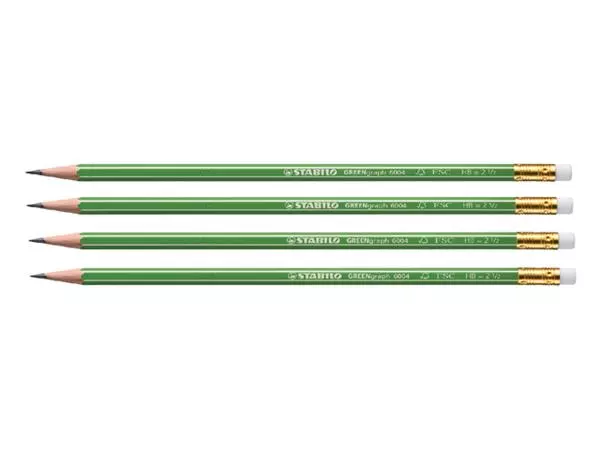 Een Potlood STABILO Greengraph 6004 HB met gumtop koop je bij EconOffice