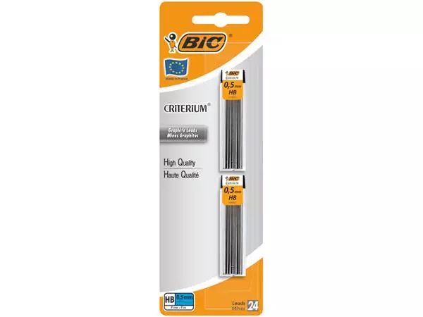 Een Potloodstift Bic Criterium HB 0,5mm blister à 2 kokers koop je bij MV Kantoortechniek B.V.