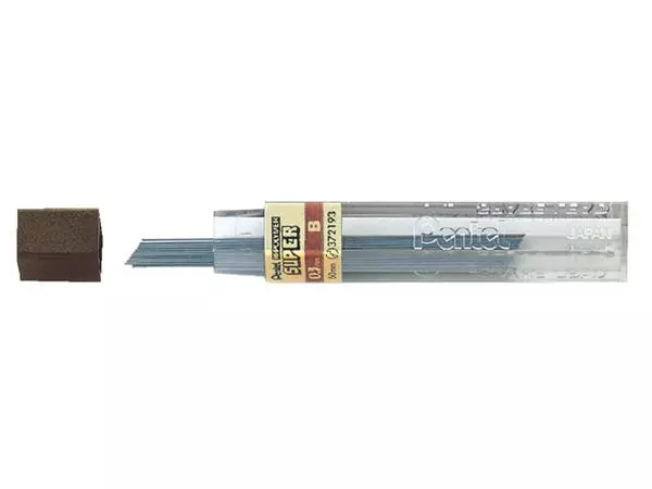 Een Potloodstift Pentel B 0.3mm zwart koker à 12 stuks koop je bij Van Hoye Kantoor BV