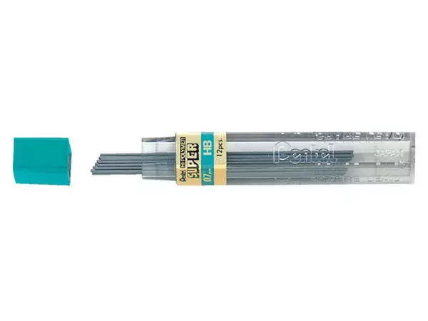 Potloodstift Pentel HB 0.7mm zwart koker à 12 stuks