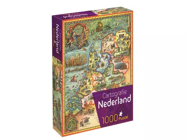 Een Puzzel Cartografie Nederland 1000 stukjes koop je bij MV Kantoortechniek B.V.