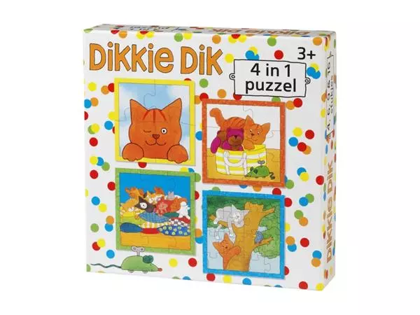 Puzzel Dikkie Dik 4 in 1 puzzel (4+6+9+16 stukjes)