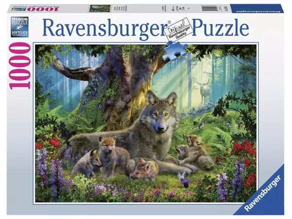 Een Puzzel Familie wolf in het bos 1000st koop je bij Tonerinktshop