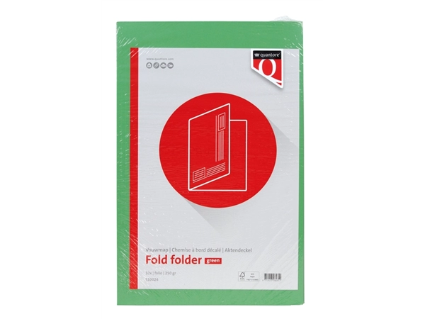 Buy your Vouwmap Quantore Folio ongelijke zijde 250gr groen at QuickOffice BV