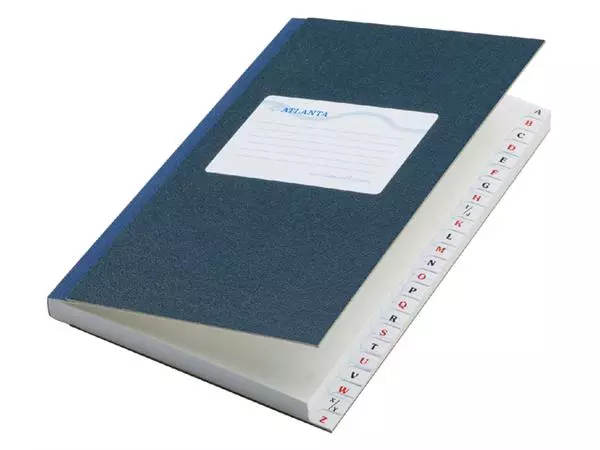 Een Register Atlanta 165x105mm lijn 192blz met alfabet blauw koop je bij Van Leeuwen Boeken- en kantoorartikelen