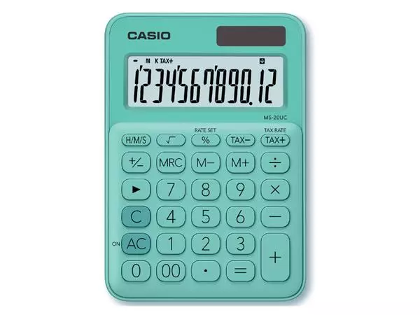 Een Rekenmachine Casio MS-20UC groen koop je bij Totaal Kantoor Goeree