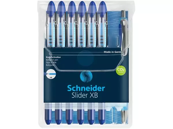 Een Rollerpen Schneider Slider Basic extra breed blauw met 1 balpen Rave gratis koop je bij L&N Partners voor Partners B.V.