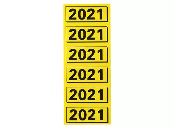 Een Rugetiket Elba 2021 geel met zwarte opdruk koop je bij EconOffice