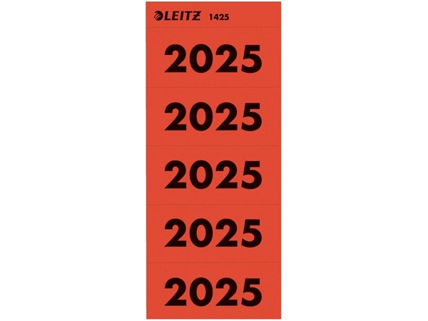 Een Rugetiket Leitz 2025 rood 100 stuks koop je bij Buro De Peuter