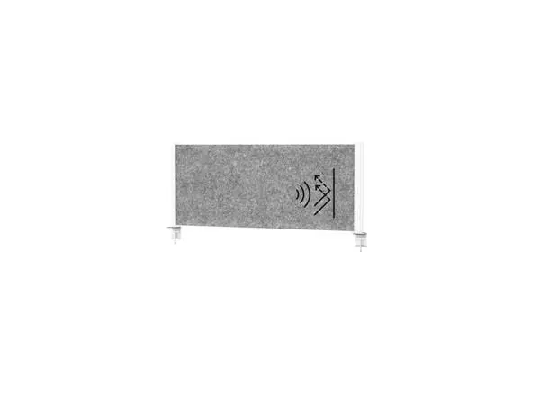Een Scheidingswand MAUL akoestiek 120x150 donkergrijs wit frame tafelklem koop je bij KantoorProfi België BV