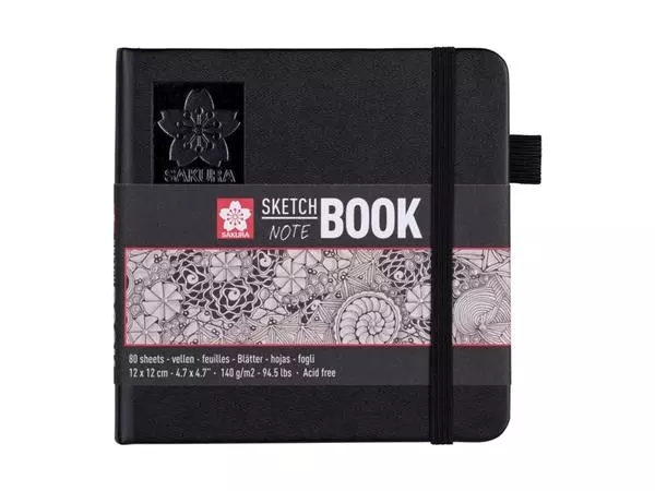 Een Schets-notitieboek Sakura 12x12cm 140gr 80vel wit koop je bij KantoorProfi België BV