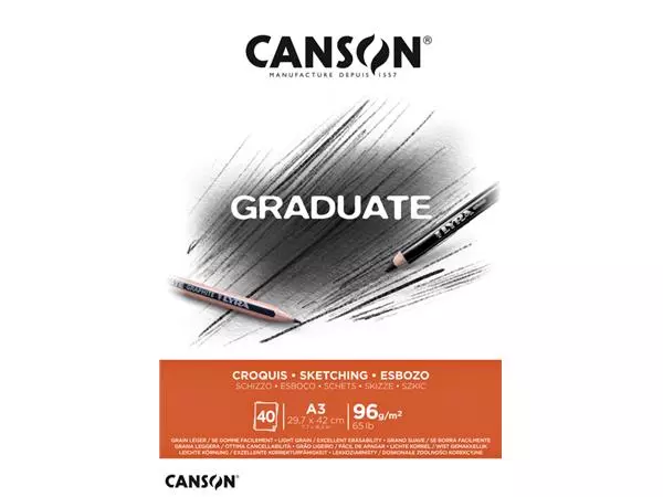 Een Schetsboek Canson Graduate Croquis A3 96gr 40vel koop je bij L&N Partners voor Partners B.V.