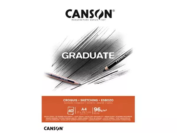 Een Schetsboek Canson Graduate Croquis A4 96gr 40vel koop je bij EconOffice