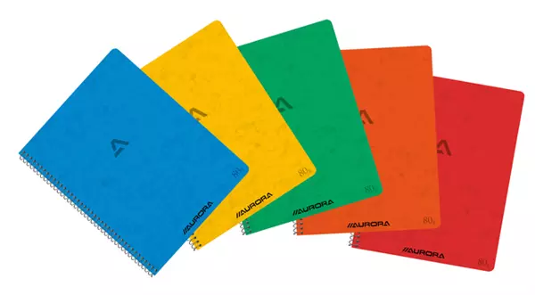 Buy your Exercise book Aurora 210x165mm line 120 pages spiral assorted at QuickOffice BV