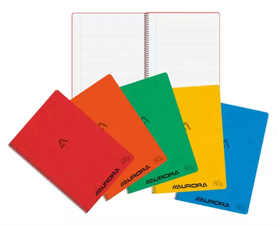 Buy your Notebook Aurora A4 line 120 pages 80gr spiral assorted at QuickOffice BV