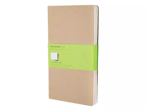 Een Schrift Moleskine 130x210mm blanco 160 pagina's 70gr kraft set à 3 stuks koop je bij EconOffice