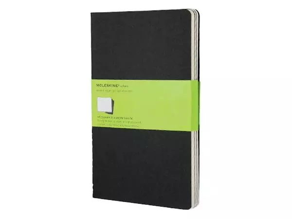 Een Schrift Moleskine 130x210mm blanco 160 pagina's 70gr zwart set à 3 stuks koop je bij EconOffice