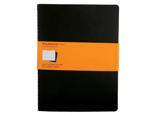 Een Schrift Moleskine 190x250mm lijn 240 pagina's 70gr zwart set à 3 stuks koop je bij MV Kantoortechniek B.V.