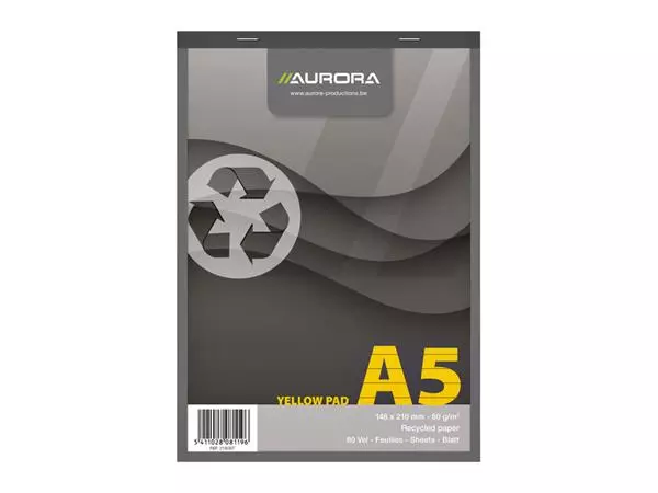 Een Schrijfblok Aurora A5 lijn 80 vel 80gr geel koop je bij L&N Partners voor Partners B.V.