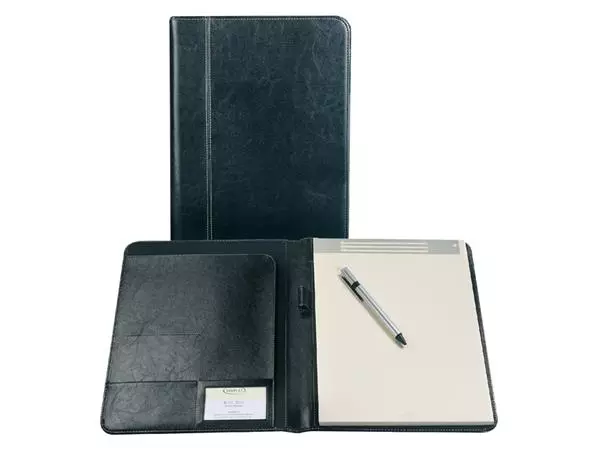 Een Schrijfmap Brepols Palermo A4 inclusief schrijfblok zwart koop je bij Van Leeuwen Boeken- en kantoorartikelen