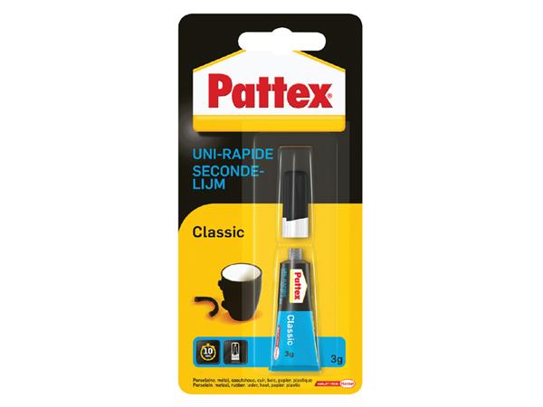 Een Secondelijm Pattex Classic tube 3gram op blister koop je bij Van Leeuwen Boeken- en kantoorartikelen