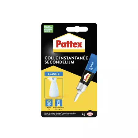 Een Secondelijm Pattex Classic tube 3gram op blister koop je bij Goedkope Kantoorbenodigdheden