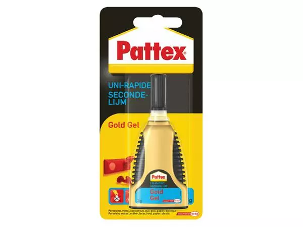 Een Secondelijm Pattex Gold gel tube 3gram op blister koop je bij Totaal Kantoor Goeree