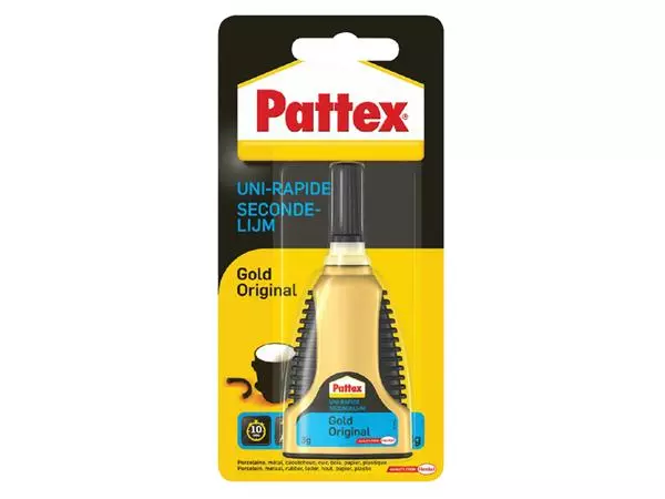 Een Secondelijm Pattex Gold original tube 3gram op blister koop je bij Totaal Kantoor Goeree